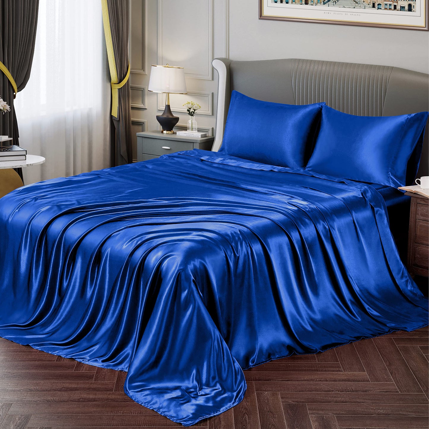 Satin Bed Sheet + Pillow Case Set