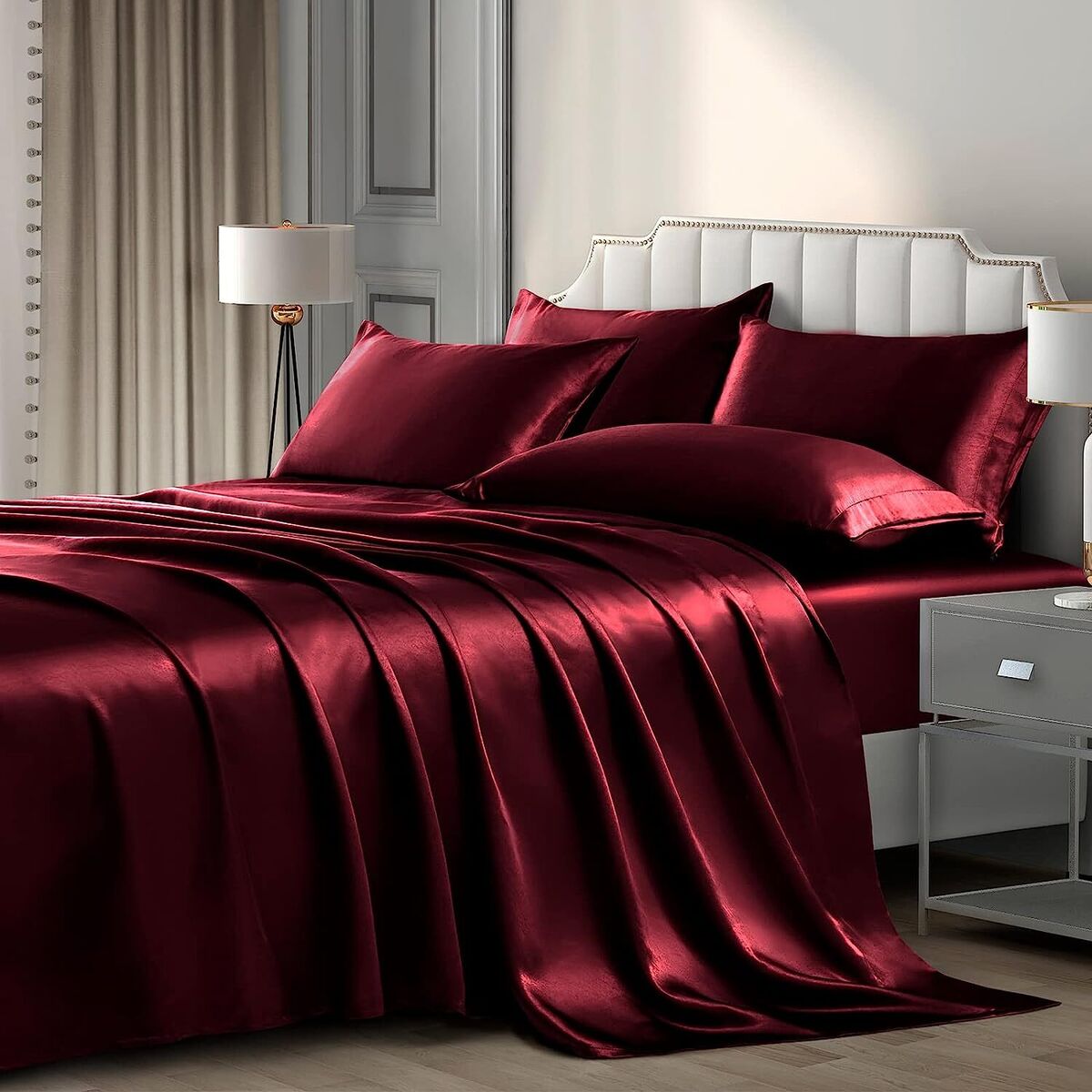 Satin Bed Sheet + Pillow Case Set